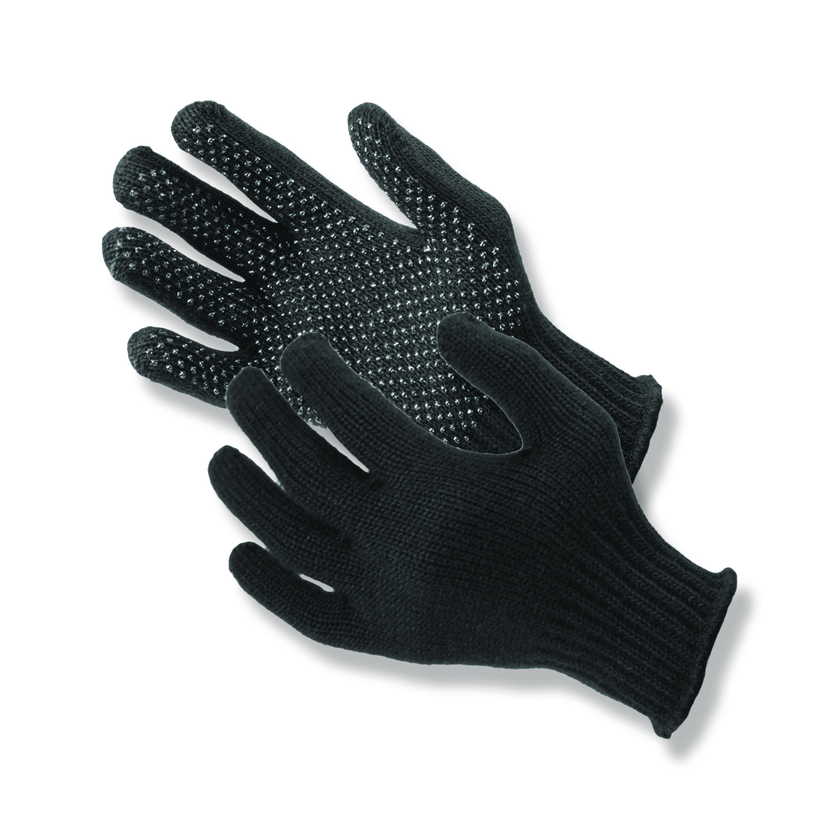 Made in USA. Gripper Dot™ black seamless knit 100% acrylic gloves 